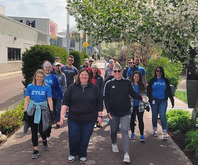 employees walking on the Indy Cultural Trail