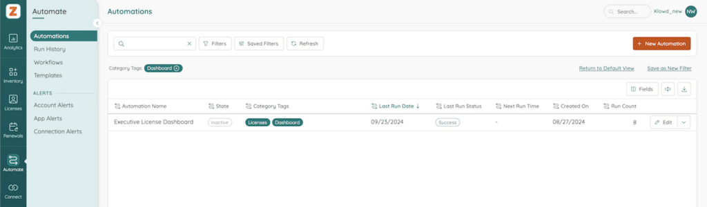 Zylo Automations: Dashboards