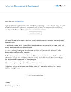 License Management Dashboard via Zylo's Automated Reports